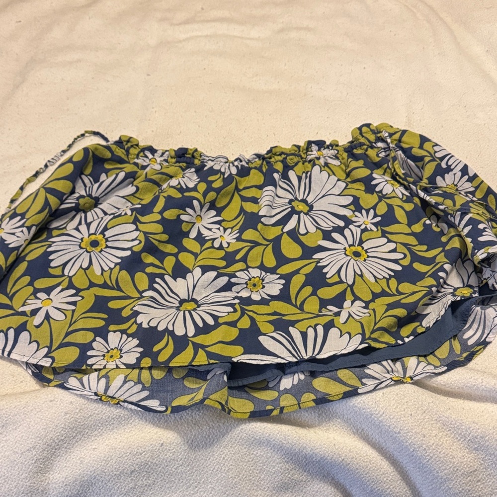 Aerie Blue and Green Floral Mini Skirt